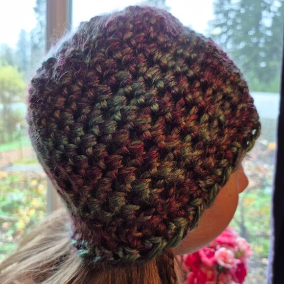 Reversible Striped Handmade Winter Hat OS - Picture 1 of 7